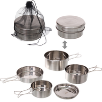 Набор посуды походной 5 предметов ( 2 котелка, 2 ковша, тарелка)
