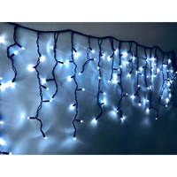 Гирлянда Бахрома электрическая уличная 100LED 3м (30*50*70) холодный белый с мерцанием,бел.пров (60)