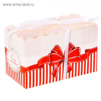 Коробка для капкейка 16*8*10см в ассортименте