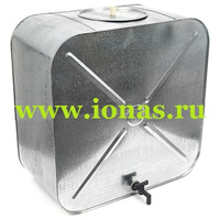 Бак 100л оцинкованный плоский с краном