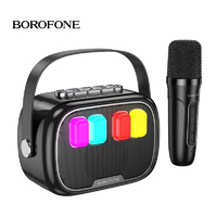 Колонка портативная караоке BOROFONE DR10 (микрофон,USB,AUX,свет,звук,Bluetooth.microSD)