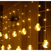 Гирлянда "Шары" 12 шаров бахрома 2,5х0,8 м, 48 LED / L127 /уп 30/