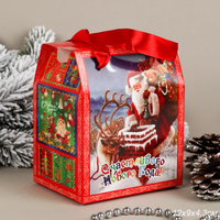 Коробка подарочная 12*9*14,3см новогодняя, бумага (подходит по размеру для упаковки кружки)