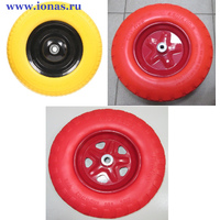 Колесо для тачки (ось d-16) 4,80/4,00-8 PU бескамерное с подшипником, 16"