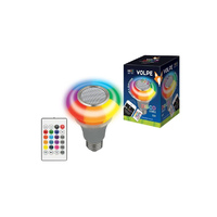 Лампа-диск светодиодная с динамиком и Bluetooth Volpe 220В 8W/RGB/E27