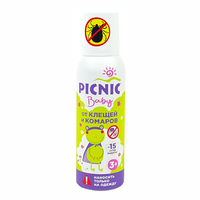 Аэрозоль от клещей и комаров 125 мл Picnic Baby (12)